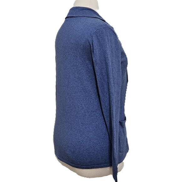 Ralph Lauren Black Label Ladies Cotton Cashmere Blazer-style Cardigan Indigo M - Picture 4 of 15